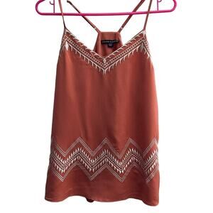 Harlowe & Graham Rust Blouse with White Accents